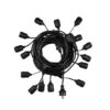 LEDTM® GARLAND 78985 Καλωδιογιρλάντα 20m με Ντουί 15 x E27 & Πρίζα Schuko AC 220-240V IP65 - Μαύρο - Μ1500 x Π127 x Υ16cm - Image 3