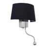 LEDTM® ELEGANT 01492 Μοντέρνο Φωτιστικό Τοίχου - Απλίκα Ξενοδοχείου Reading Light με Ντουί 1 x E27 LED 3W 360lm 36° AC 220-240V IP20 Θερμό Λευκό 2700K - Bridgelux COB Chip - Χρώμιο & Μαύρο - Μ26 x Π16.5 x Υ33cm - 2 Χρόνια Εγγύηση - Image 2
