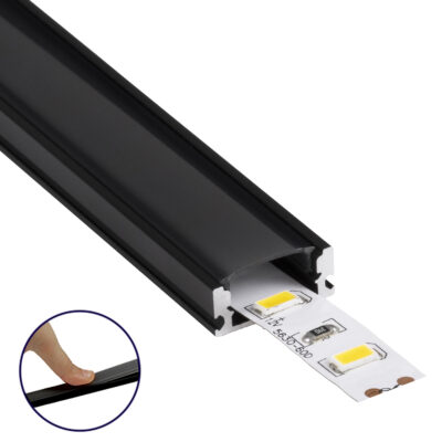 Alternative view of LEDTM® ALP-LINEAR SURFABO 70806-3M Επιφανειακό Προφίλ Αλουμινίου με Μαύρο Φιμέ Πατητό Κάλυμμα για Ταινίες LED IP20 - Μαύρο - Μ300 x Π1.6 x Υ0.7cm - Πακέτο 5 Τεμαχίων