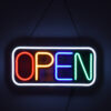 LEDTM® 85857 Φωτιστικό Ταμπέλα Φωτεινή Επιγραφή NEON LED Σήμανσης Animated Square OPEN 30W AC 230V με Διακόπτη On/Off και Ασύρματο Χειριστήριο IR Λευκό - Κόκκινο - Πράσινο - Κίτρινο - Γαλάζιο - Image 5