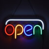 LEDTM® 85859 Φωτιστικό Ταμπέλα Φωτεινή Επιγραφή NEON LED Σήμανσης Animated OPEN 30W AC 230V με Διακόπτη On/Off και Ασύρματο Χειριστήριο IR Λευκό - Κόκκινο - Πράσινο - Κίτρινο - Γαλάζιο - Image 5
