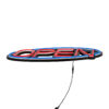LEDTM® 85860 Φωτιστικό Ταμπέλα Φωτεινή Επιγραφή NEON LED Σήμανσης Animated Ovale OPEN 30W AC 230V με Διακόπτη On/Off και Ασύρματο Χειριστήριο IR Μπλε - Κόκκινο - Image 4