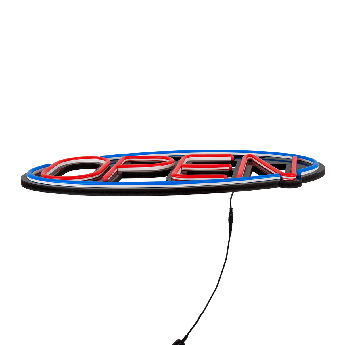 LEDTM® 85860 Φωτιστικό Ταμπέλα Φωτεινή Επιγραφή NEON LED Σήμανσης Animated Ovale OPEN 30W AC 230V με Διακόπτη On/Off και Ασύρματο Χειριστήριο IR Μπλε - Κόκκινο - Image 4