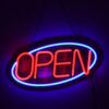 LEDTM® 85860 Φωτιστικό Ταμπέλα Φωτεινή Επιγραφή NEON LED Σήμανσης Animated Ovale OPEN 30W AC 230V με Διακόπτη On/Off και Ασύρματο Χειριστήριο IR Μπλε - Κόκκινο - Image 5