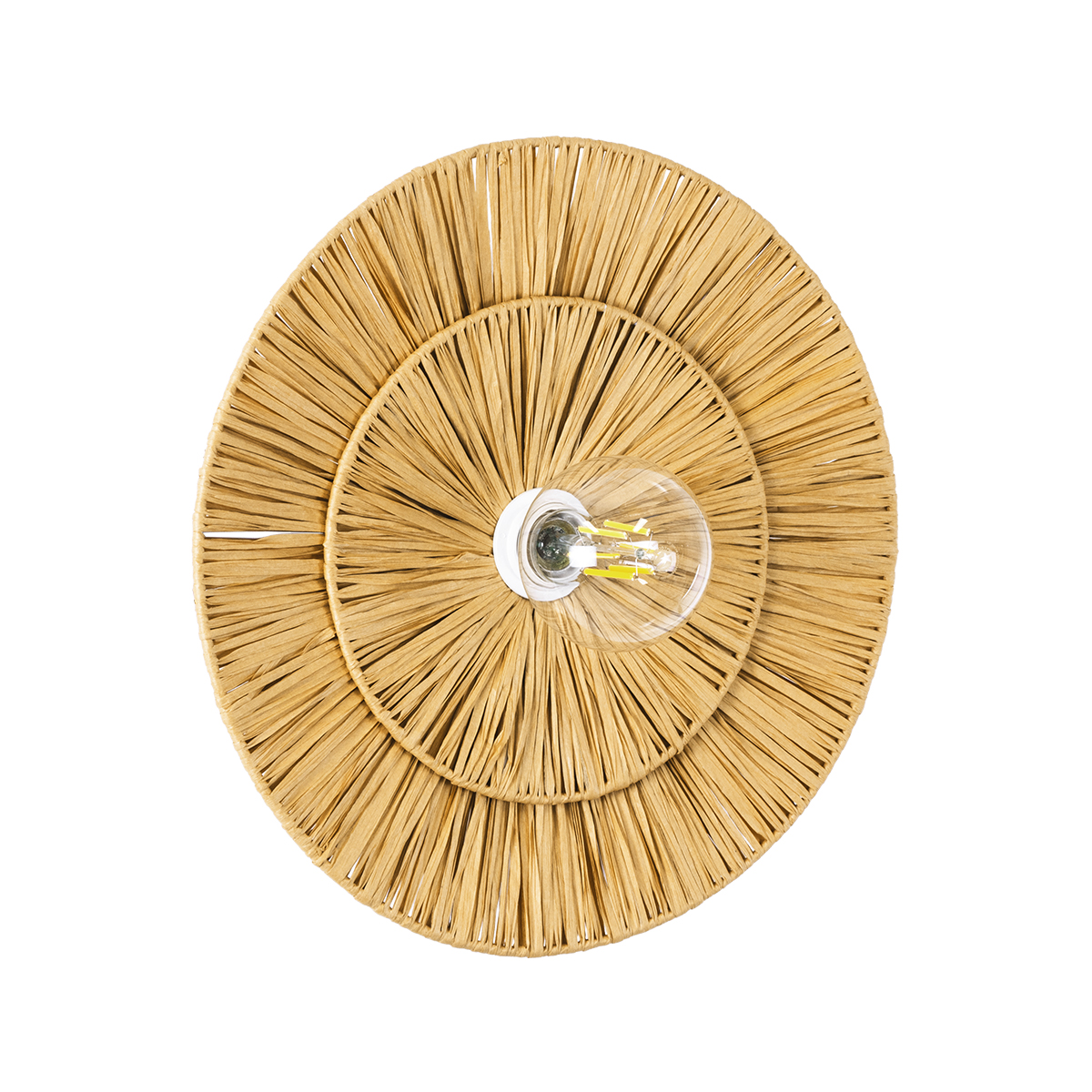 LEDTM® COLOMBO 02284 Boho Φωτιστικό Τοίχου - Απλίκα με Ντουί 1 x E27 AC 220-240V IP20 - Μπεζ - Μ40 x Π40 x Υ9cm - Image 2