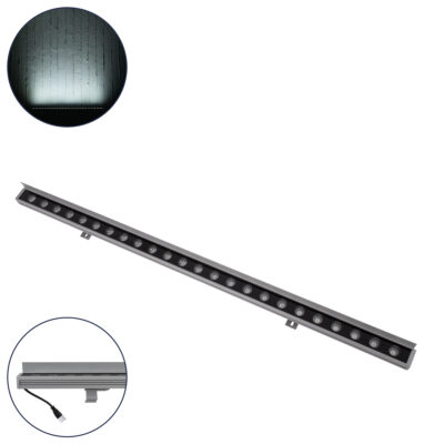 Alternative view of LEDTM® WASHERFAIA 90188 Μπάρα Φωτισμού Wall Washer με Αντιθαμβωτική Γρίλια LED 24W 2880lm 15° DC 24V Αδιάβροχο IP65 Ψυχρό Λευκό 6000K Dimmable - Bridgelux SMD Chip - Ασημί - Μ100 x Π4 x Υ5.5cm - 3 Χρόνια Εγγύηση