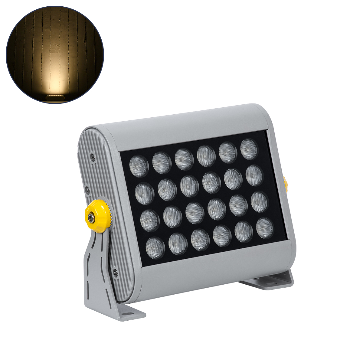 LEDTM® FLOODHENA 90638 Προβολέας Σποτ Wall Washer LED 24W 2160lm 30° AC 220-240V Αδιάβροχο IP65 Θερμό Λευκό 2700K - Bridgelux SMD Chip - Γκρι Ανθρακί - Μ22.5 x Π6 x Υ16.5cm - 3 Χρόνια Εγγύηση - Image 2