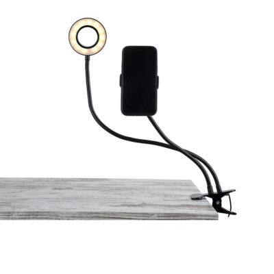 Alternative view of LEDTM® 75809 Professional Digital Ring Light Φ9cm LED SMD 10W 1000lm 180° DC 5V με Καλώδιο Τροφοδοσίας USB - Ενσωματωμένο Χειριστήριο Εναλλαγής Χρωμάτων & 1 Βάση Τηλεφώνου - CCT Θερμό Λευκό 3000K - Φυσικό Λευκό 4500K - Ψυχρό Λευκό 6000K Dimmable Μαύρο