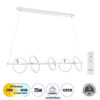LEDTM® CIRCOLARE 61320 Μοντέρνο Κρεμαστό Φωτιστικό Οροφής LED 75W 8400lm 360° AC 220-240V IP20 Ρυθμιζόμενο Λευκό CCT με Χειριστήριο από 2700K έως 6000K Dimmable - Lumileds SMD Chip - Λευκό Ματ - Μ120 x Π25 x Υ25cm - 3 Χρόνια Εγγύηση - Image 2