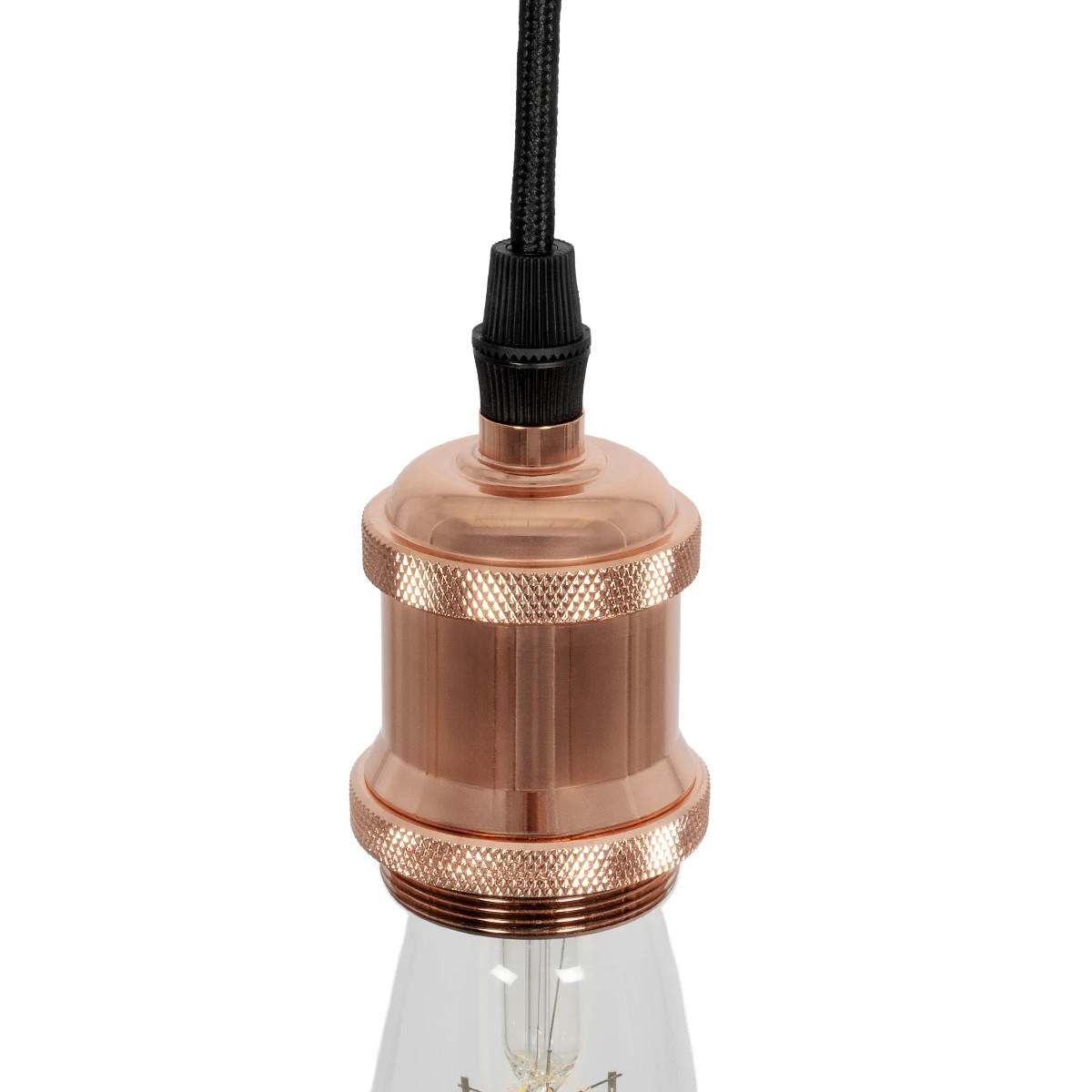 LEDTM® SUSPENS 90012 Μοντέρνο Κρεμαστό Φωτιστικό Οροφής με Ντουί 1 x E27 AC 220-240V IP20 - Μαύρο & Χάλκινο - Μ10 x Π10 x Υ88cm - Image 5
