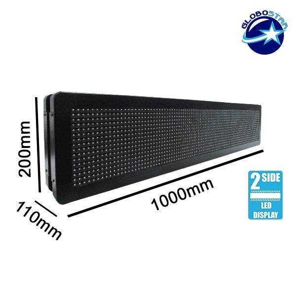 LEDTM® DISPLAY 90300 Κυλιόμενη Ψηφιακή Επιγραφή Διπλής Όψης 96x16cm P10 96x16 Pixel LED 180W AC 220-240V Αδιάβροχο IP65 Ψυχρό Λευκό 6000K - WiFi Control μέσω FK APP - Αισθητήρας Θερμοκρασίας & Υγρασίας - Μ104 x Π12 x Υ20cm - 2 Χρόνια Εγγύηση - Image 5