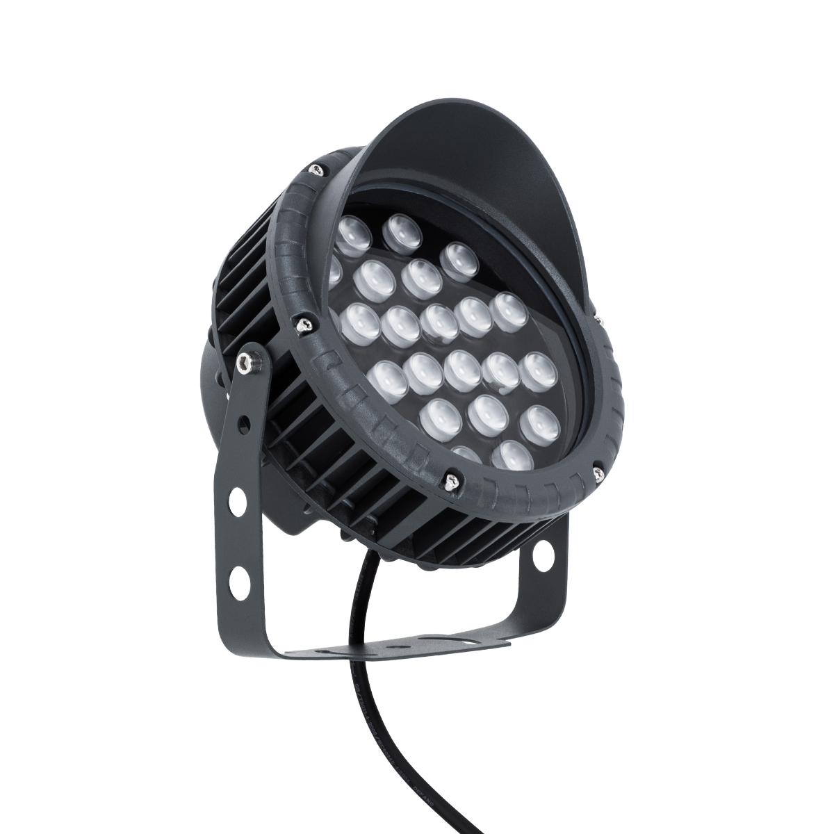 LEDTM® TREEVINA 90360 Φωτιστικό Σποτ με Αντιθαμβωτική Γρίλια για Φυτά - Δέντρα με Βάση Κήπου / Καρφωτό LED 24W 2640lm 10° DC 24V Αδιάβροχο IP65 Θερμό Λευκό 2700K Dimmable - Bridgelux SMD Chip - Γκρι Ανθρακί - Μ21.5 x Π18.3 x Υ14cm - 3 Χρόνια Εγγύηση - Image 2