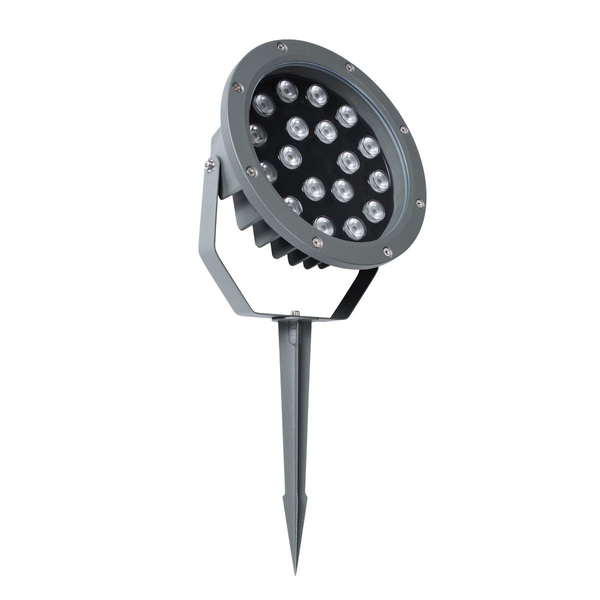 LEDTM® TREELIGHT-RIVA 90366 Σποτ Φωτισμού Ειδικό για Φυτά - Δέντρα με Βάση Κήπου / Καρφωτό LED 24W 2040lm 10° DC 24V Αδιάβροχο IP67 Φ20.5 x Υ6.5cm RGBW DMX512 - Γκρι Ανθρακί - 3 Years Warranty - Image 3