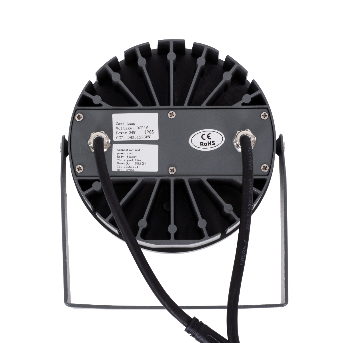 LEDTM® FLOODNIGMA 90396 Προβολέας Σποτ Wall Washer με Αντιθαμβωτική Γρίλια LED 24W 1920lm 30° DC 24V Αδιάβροχο IP65 Πολύχρωμο RGBW Dimmable DMX512 - Bridgelux SMD Chip - Γκρι Ανθρακί - Μ15 x Π15 x Υ9.1cm - 3 Χρόνια Εγγύηση - Image 8