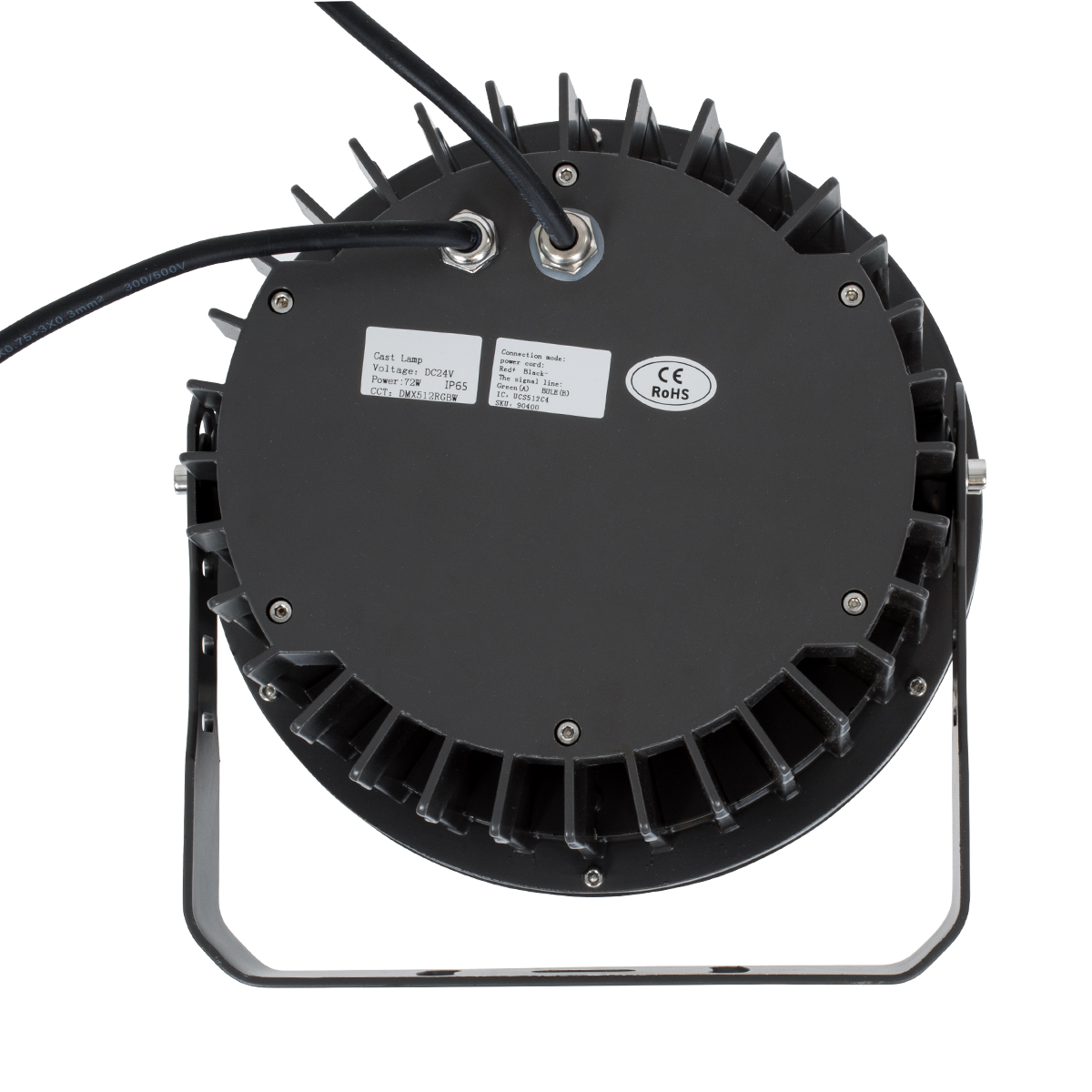 LEDTM® FLOODNEVA 90400 Προβολέας Σποτ Wall Washer LED 72W 6120lm 30° DC 24V Αδιάβροχο IP65 Πολύχρωμο RGBW Dimmable DMX512 - Bridgelux SMD Chip - Μαύρο - Μ24.5 x Π24.5 x Υ14.7cm - 3 Χρόνια Εγγύηση - Image 8