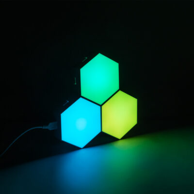 Alternative view of LEDTM® DIGIOCTA 90447 Σετ 3 Ψηφιακων LED RGB Φωτιστικών Κυψελών με Ψηφιακό Controller με WiFi Smart APP & Ασύρματο Χειριστήριο RF 2.4Ghz - LED SMD 5050 4.5W/Σετ 42PIXEL/Σετ 360lm/Σετ 120° DC 5V με USB 2.0 IP20 Πολύχρωμο RGB - Dimmable - Μ10.5 x Π10.5 x Υ3cm Ανά Κυψέλη - 2 Χρόνια Εγγύηση