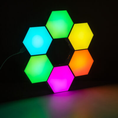 Alternative view of LEDTM® DIGIOCTA 90448 Σετ 6 Ψηφιακων LED RGB Φωτιστικών Κυψελών με Ψηφιακό Controller με WiFi Smart APP & Ασύρματο Χειριστήριο RF 2.4Ghz - LED SMD 5050 9W/Σετ 84PIXEL/Σετ 720lm/Σετ 120° DC 5V με USB 2.0 IP20 Πολύχρωμο RGB - Dimmable - Μ10.5 x Π10.5 x Υ3cm Ανά Κυψέλη - 2 Χρόνια Εγγύηση