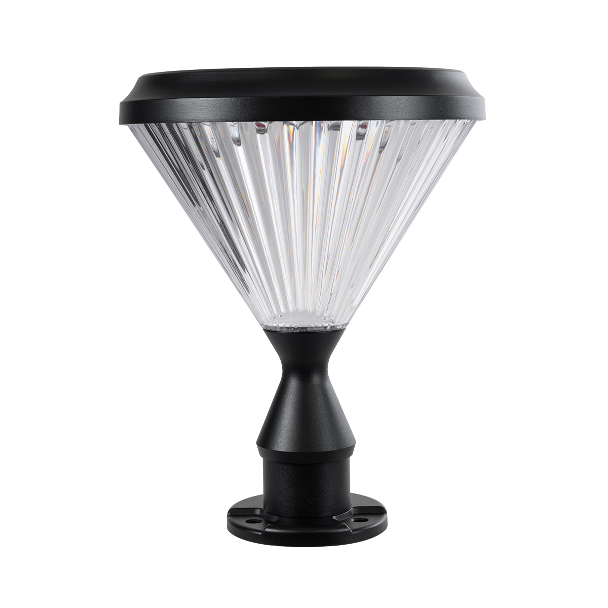 LEDTM® SHARP 90533 Φωτιστικό Κολωνάκι Κήπου LED 10W 500lm 120° DC 5V με Ενσωματωμένο Φωτοβολταϊκό Panel 6V 2W & Επαναφορτιζόμενη Μπαταρία Li-ion 3.2V 8000mAh με Αισθητήρα Ημέρας-Νύχτας Αδιάβροχο IP65 Ψυχρό Λευκό 6000K - Sanan SMD Chip - Γκρι Ανθρακί Ματ - Μ26 x Π26 x Υ33cm - 2 Χρόνια Εγγύηση - Image 3