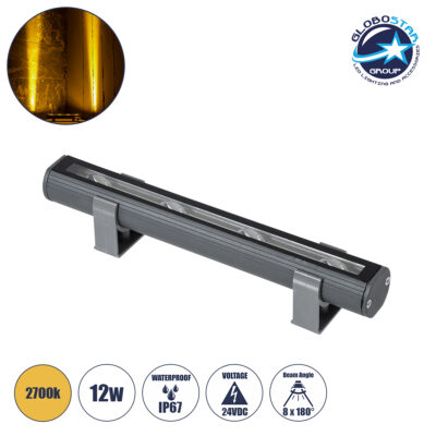 LEDTM® WINDOWBARI 90587 Φωτιστικό Ανάδειξης Παραθύρων LED 12W 1080lm 8° x 180° DC 24V Αδιάβροχο IP65 Θερμό Λευκό 2700K Dimmable - CREE XPE Chip - Γκρι Ανθρακί Ματ - Μ30 x Π4 x Υ3.5cm - 3 Χρόνια Εγγύηση