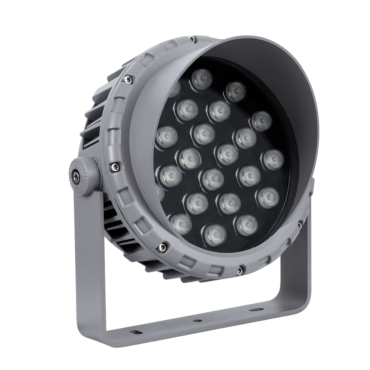 LEDTM® FLOODMENA 90644 Προβολέας Σποτ Wall Washer με Αντιθαμβωτική Γρίλια LED 24W 2160lm 30° AC 220-240V Αδιάβροχο IP65 Θερμό Λευκό 2700K - Bridgelux SMD Chip - Γκρι Ανθρακί - Μ23 x Π23 x Υ18cm - 3 Χρόνια Εγγύηση - Image 3