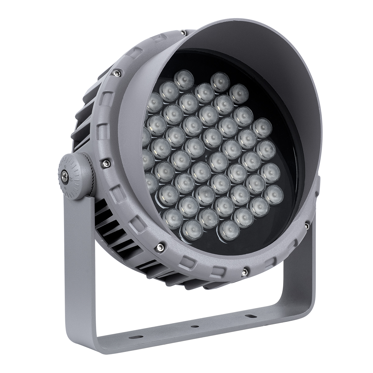 LEDTM® FLOODMENA 90646 Προβολέας Σποτ Wall Washer με Αντιθαμβωτική Γρίλια LED 48W 4320lm 30° AC 220-240V Αδιάβροχο IP65 Θερμό Λευκό 2700K - Bridgelux SMD Chip - Γκρι Ανθρακί - Μ25 x Π25 x Υ18cm - 3 Χρόνια Εγγύηση - Image 3