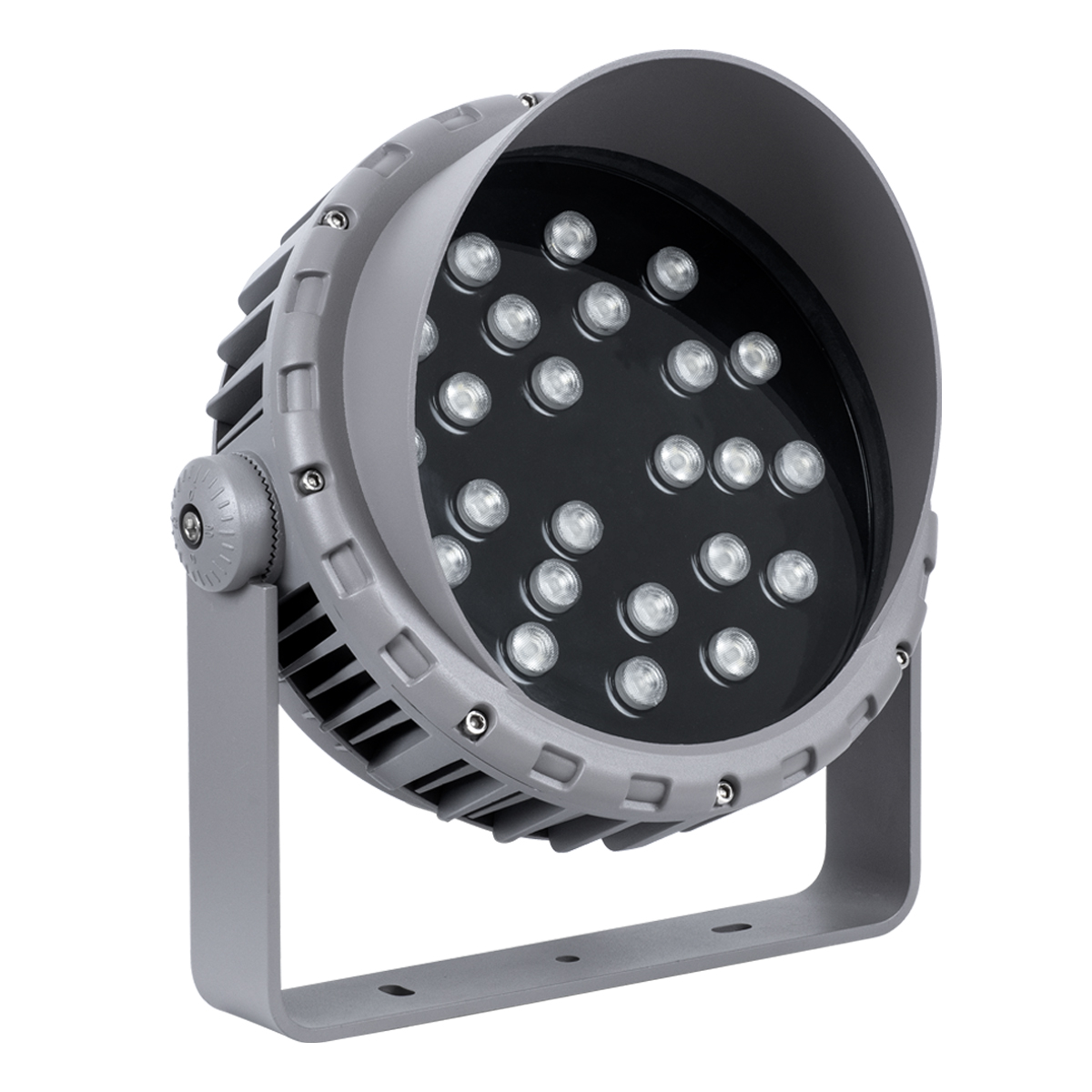 LEDTM® FLOODMENA 90649 Προβολέας Σποτ Wall Washer με Αντιθαμβωτική Γρίλια LED 48W 3840lm 30° DC 24V Αδιάβροχο IP65 Πολύχρωμο RGBW Dimmable DMX512 - Bridgelux SMD Chip - Γκρι Ανθρακί - Μ25 x Π25 x Υ18cm - 3 Χρόνια Εγγύηση - Image 3
