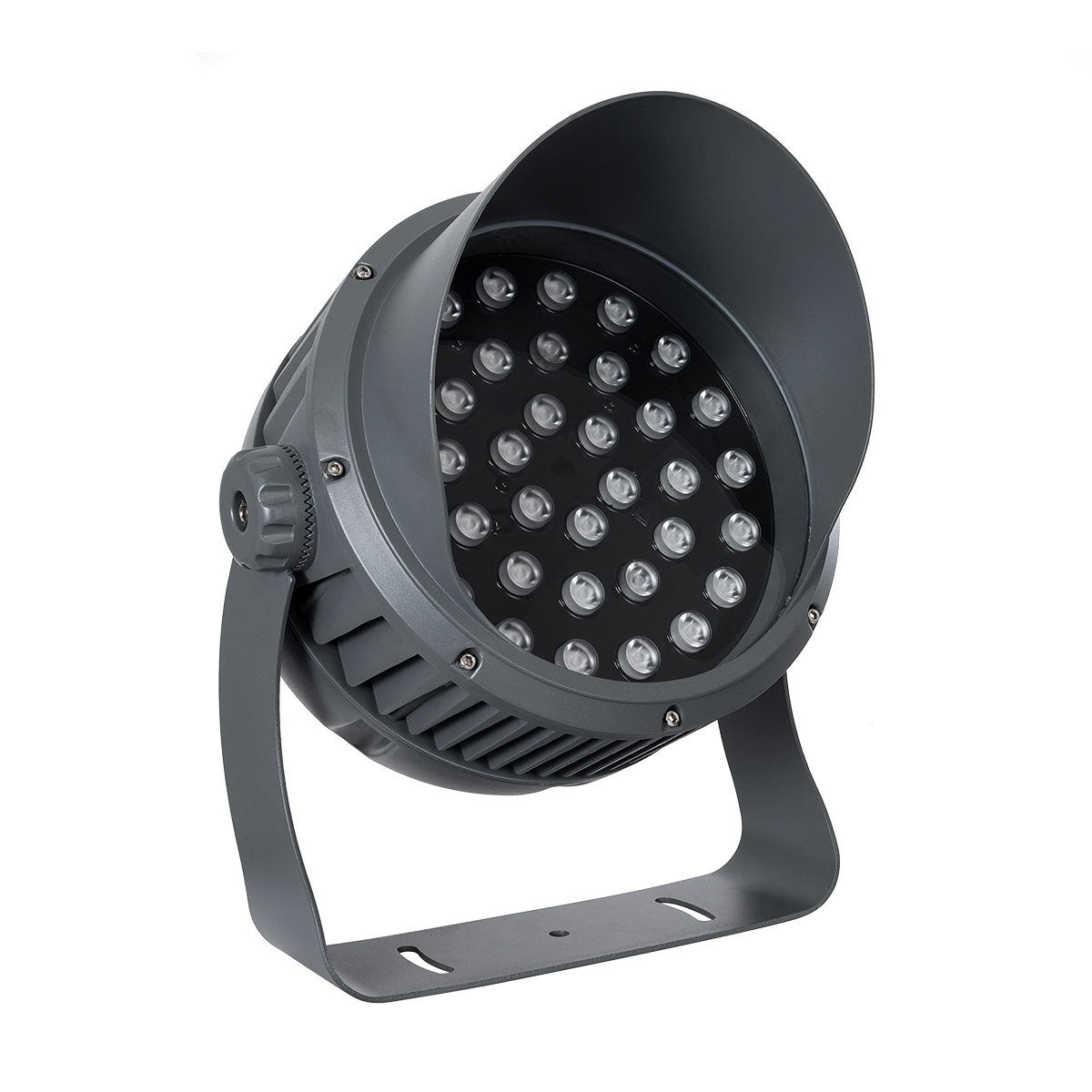 LEDTM® FLOODIMO 90748 Προβολέας Σποτ Wall Washer με Αντιθαμβωτική Γρίλια LED 100W 8000lm 10° DC 24V Αδιάβροχο IP67 Πολύχρωμο RGBW Dimmable DMX512 - Bridgelux SMD Chip - Γκρι Ανθρακί - Μ34 x Π36 x Υ44cm - 3 Χρόνια Εγγύηση - Image 3