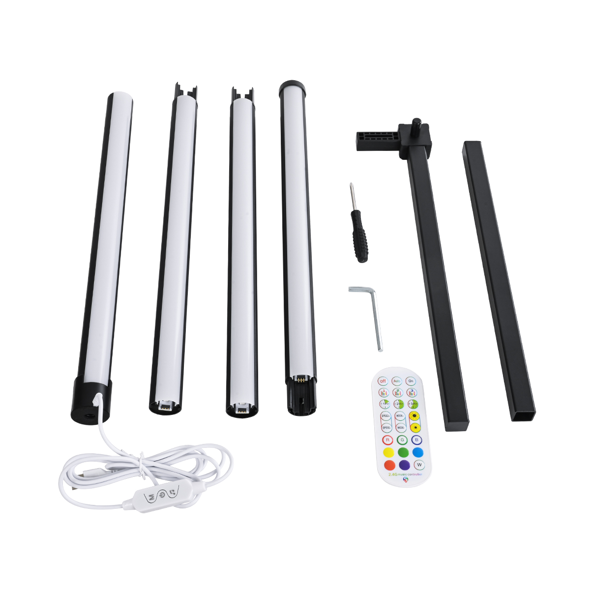 LEDTM® DIGICOLUMN 90763 Μοντέρνο Επιδαπέδιο Γραμμικό Ψηφιακό Φωτιστικό Digital Pixel Symphony Bar με RF Ασύρματο Χειριστήριο LED 16W 1280lm 180° DC 5V με USB 2.0 IP20 Πολύχρωμο RGB Dimmable - Μαύρο - Φ3 x Υ165cm - 2 Χρόνια Εγγύηση - Image 12