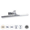 LEDTM® MARA 60447 Μοντέρνο Φωτιστικό Τοίχου - Απλίκα Καθρέπτη Μπάνιου LED 12W 1400lm 120° AC 220-240V IP20 Φυσικό Λευκό 4500K - Lumileds SMD Chip & TÜV SÜD Driver - Νίκελ Χρώμιο - Μ60 x Π15 x Υ13cm - 3 Χρόνια Εγγύηση - Image 2