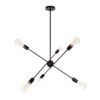LEDTM® ZANE 00784 Μοντέρνο Φωτιστικό Οροφής με Ντουί 6 x E27 AC 220-240V IP20 - Μαύρο - Μ70 x Π70 x Υ100cm - Image 2