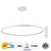 LEDTM® DIAMOND 61518 Μοντέρνο Κρεμαστό Φωτιστικό Οροφής LED 75W 8400lm 360° AC 220-240V IP20 Ρυθμιζόμενο Λευκό CCT με Χειριστήριο από 2700K έως 6000K Dimmable - Lumileds SMD Chip - Λευκό Ματ - Μ100 x Π100 x Υ90cm - 3 Χρόνια Εγγύηση - Image 2