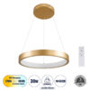 LEDTM® NEMESIS 61157 Μοντέρνο Κρεμαστό Φωτιστικό Οροφής LED 30W 3513lm 360° AC 220-240V IP20 Ρυθμιζόμενο Λευκό CCT με Χειριστήριο από 2700K έως 6000K Dimmable - Lumileds SMD Chip - Χρυσό Βούρτσας - Μ40 x Π40 x Υ4cm - 3 Χρόνια Εγγύηση - Image 2