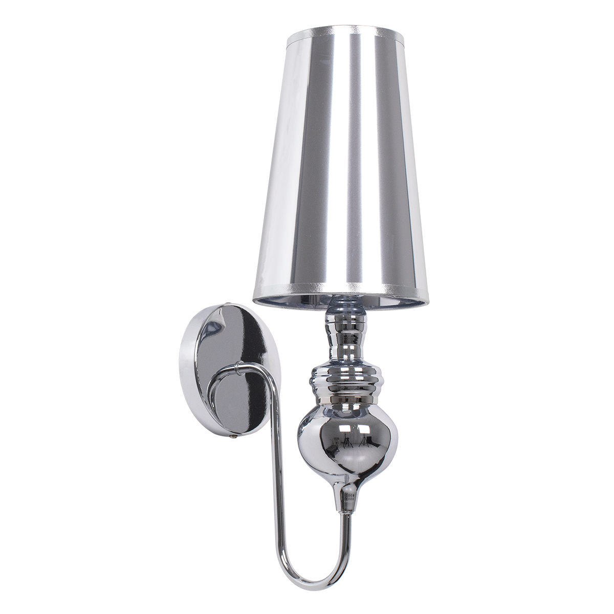LEDTM® LAURA 01498 Μοντέρνο Φωτιστικό Τοίχου - Απλίκα με Ντουί 1 x E27 AC 220-240V IP20 - Ασημί - Μ21 x Π15 x Y48cm - Image 2