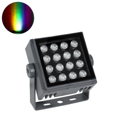 Alternative view of LEDTM® FLOODTINY 90370 Προβολέας Σποτ Wall Washer LED 27W 2295lm 3° DC 24V Αδιάβροχο IP65 Πολύχρωμο RGBW Dimmable DMX512 - Bridgelux SMD Chip - Γκρι Ανθρακί - Μ13.8 x Π16.4 x Υ7cm - 3 Χρόνια Εγγύηση