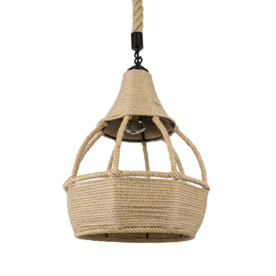 Alternative view of LEDTM® KUBRIC 01605 Boho Κρεμαστό Φωτιστικό Οροφής με Ντουί 1 x E27 AC 220-240V IP20 - Μπεζ - Μ30 x Π30 x Y40cm