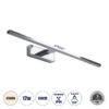 LEDTM® ELLIS 60445 Μοντέρνο Φωτιστικό Τοίχου - Απλίκα Καθρέπτη Μπάνιου LED 12W 1400lm 120° AC 220-240V IP44 Φυσικό Λευκό 4500K - Lumileds SMD Chip & TÜV SÜD Driver - Νίκελ Χρώμιο - Μ60 x Π16 x Υ6cm - 3 Χρόνια Εγγύηση - Image 2