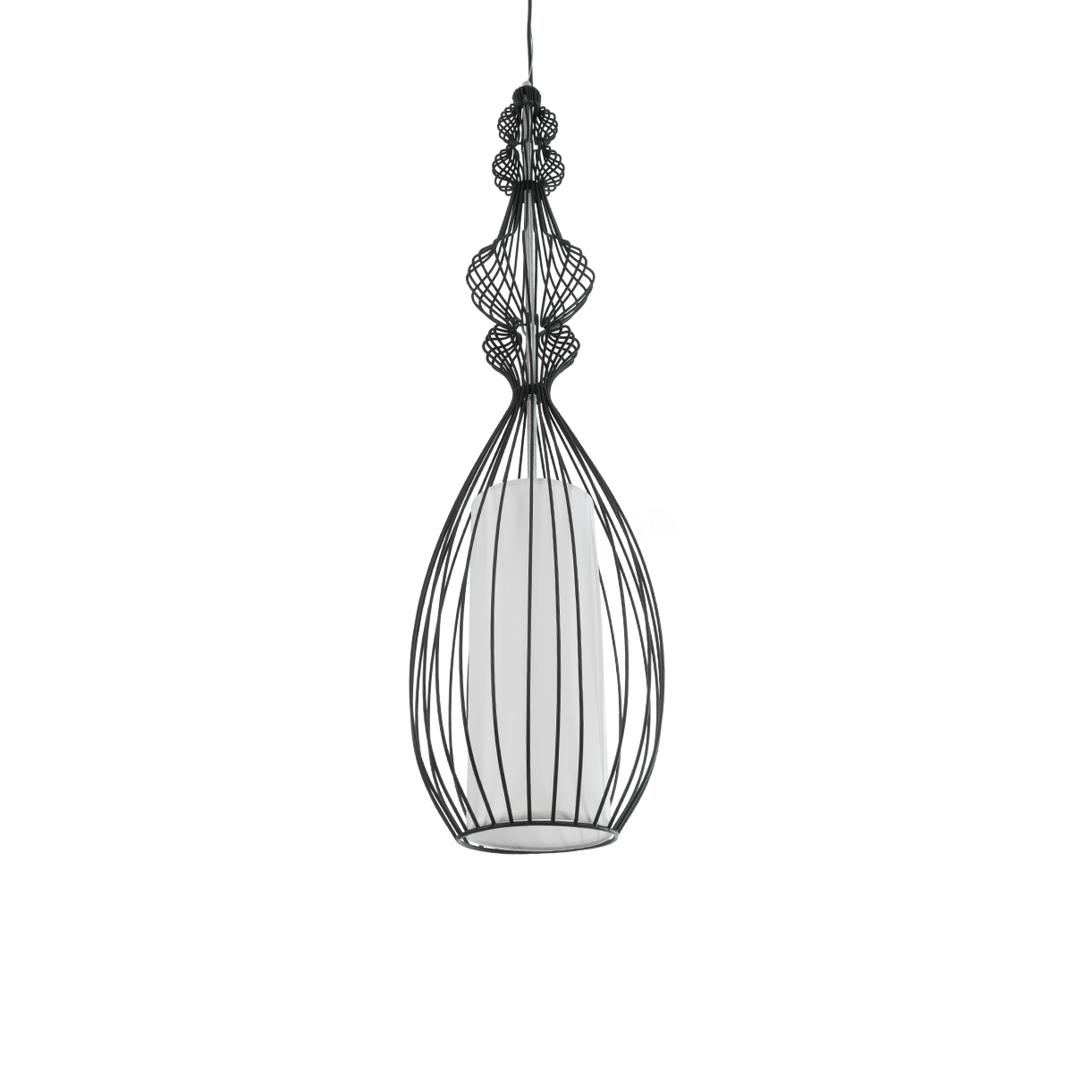 LEDTM® LILY 01561 Vintage Κρεμαστό Φωτιστικό Οροφής με Ντουί 1 x E27 AC 220-240V IP20 - Μαύρο & Λευκό - Μ20 x Π20 x Υ90cm - Image 6