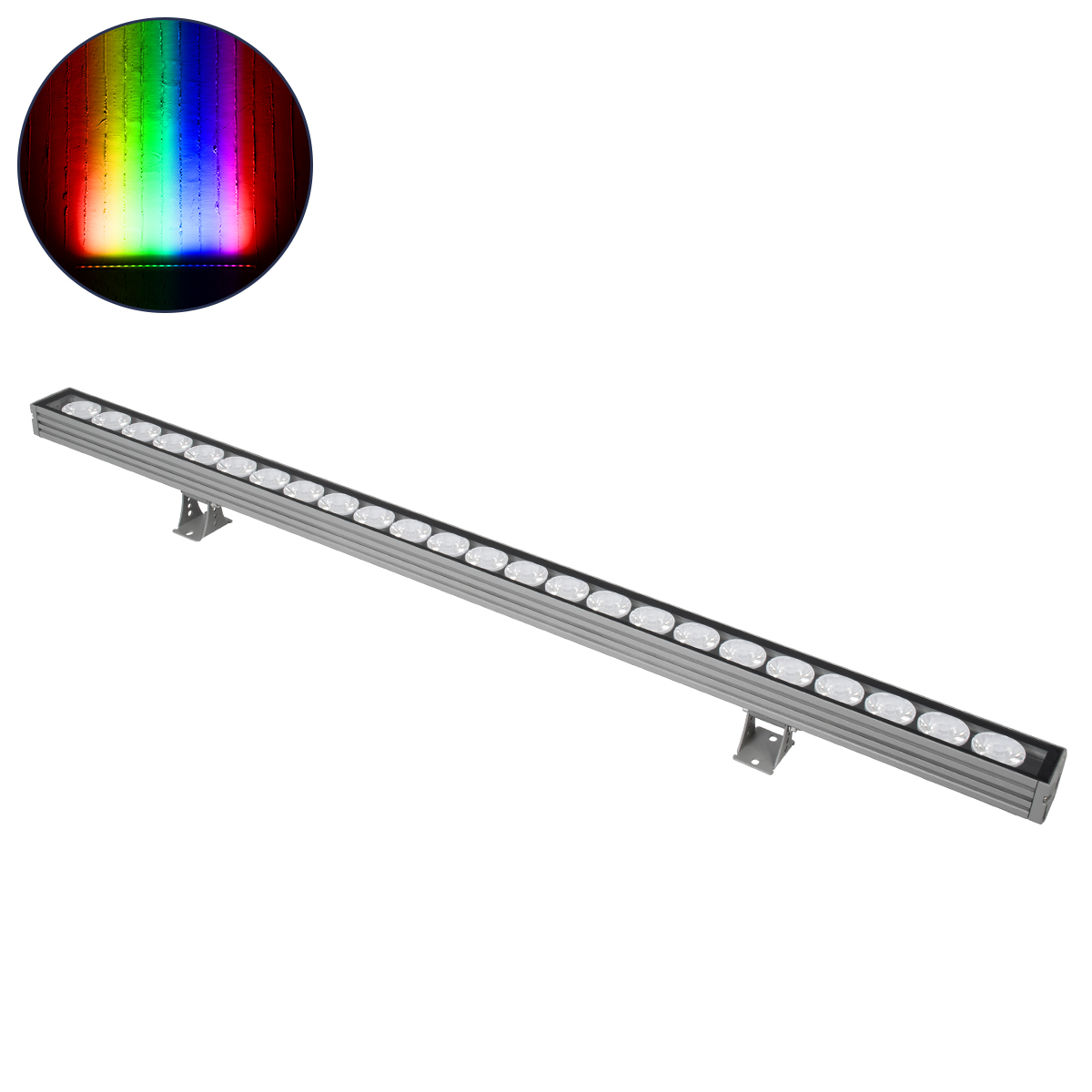 LEDTM® WASHERJAVIA 90557 Μπάρα Φωτισμού Wall Washer LED 48W 4080lm 5° DC 24V Αδιάβροχο IP67 Πολύχρωμο RGBW Dimmable DMX512 - Bridgelux SMD Chip - Γκρι Ανθρακί - Μ100 x Π5.2 x Υ3.6cm - 3 Χρόνια Εγγύηση - Image 2