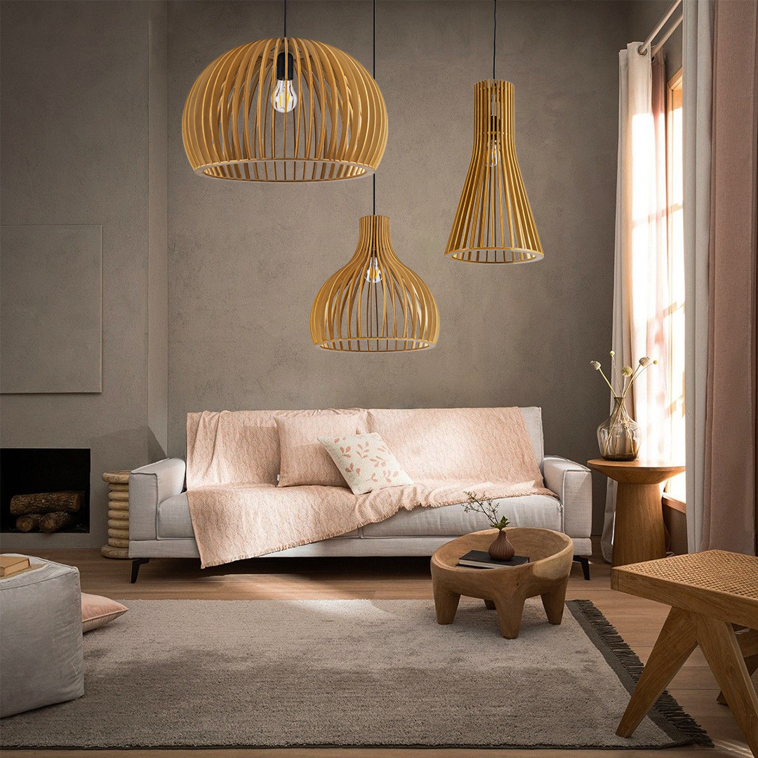 LEDTM® SCANDINAVIA 01699 Boho Κρεμαστό Φωτιστικό Οροφής με Ντουί 1 x E27 AC 220-240V IP20 - Μπεζ - Μ44 x Π44 x Υ28cm - Image 12
