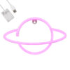 LEDTM® 78588 Φωτιστικό Ταμπέλα Φωτεινή Επιγραφή NEON LED Σήμανσης PLANET SATURN 5W με Καλώδιο Τροφοδοσίας USB - Μπαταρίας 3xAAA (Δεν Περιλαμβάνονται) - Ροζ - Image 2