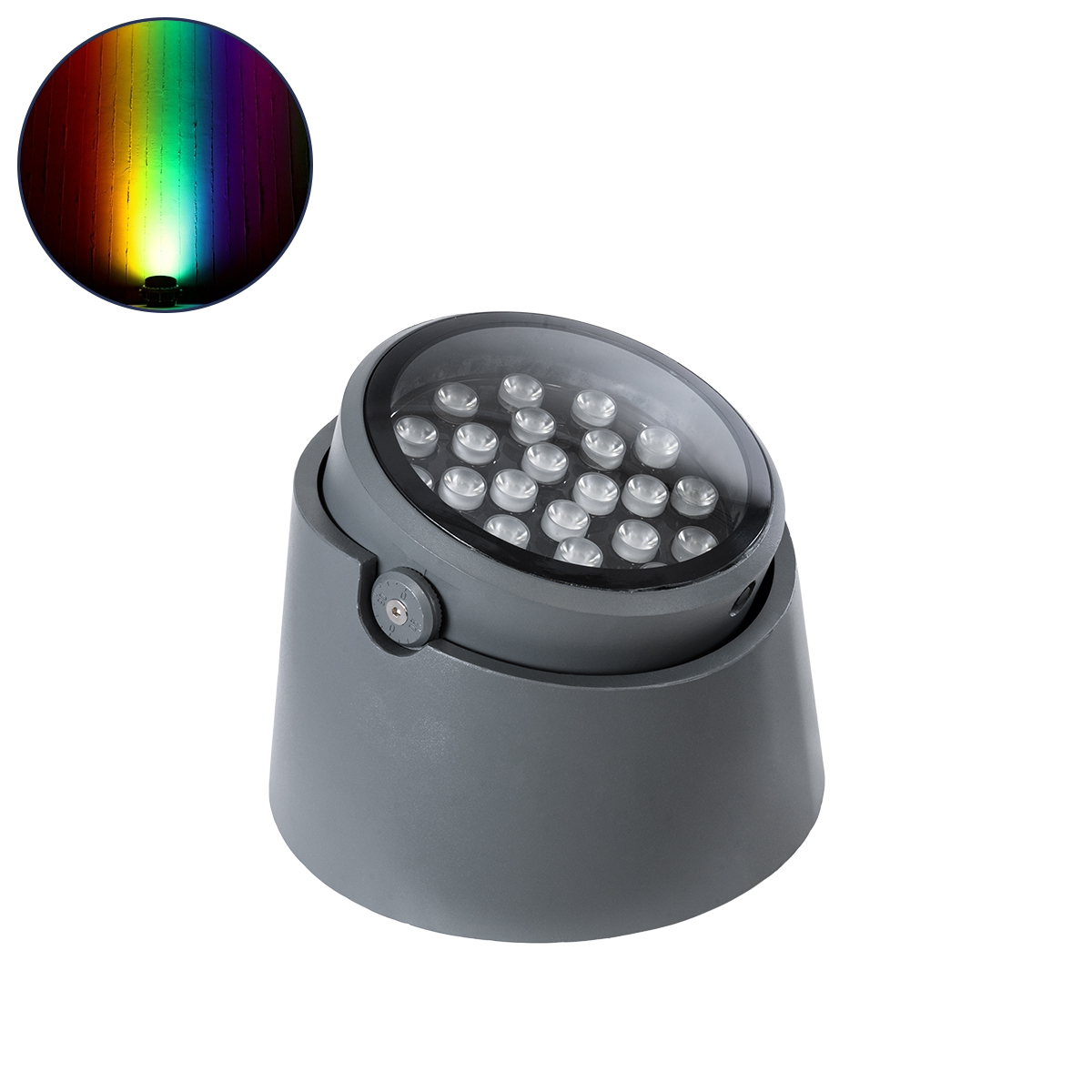 LEDTM® FLOOD-RANA 90751 Κινούμενος Προβολέας - Σποτ Φωτισμού Wall Washer για Φωτισμό Κτιρίων LED 36W 3060lm 5° DC 24V Αδιάβροχο IP67 Φ26 x Υ18cm RGBW DMX512 - Γκρι Ανθρακί - 3 Χρόνια Εγγύηση - Image 2