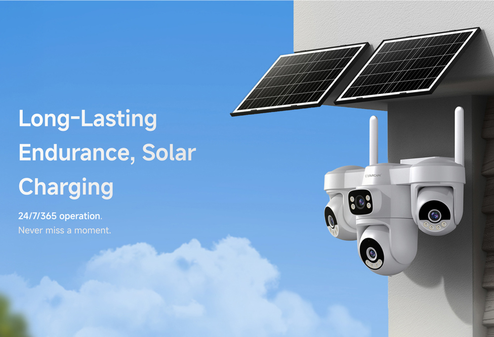 VSTARCAM smart ηλιακή κάμερα AG623FR, four-lens, 3MP, 4G, SD, PTZ, IP66 - Image 10