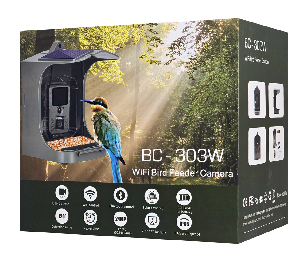 SUNTEK smart ηλιακή κάμερα κυνηγού BC-303W, PIR, WiFi, 24MP/1265p, SD, IP65 - Image 7