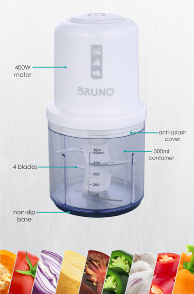 Alternative view of BRUNO πολυκόπτης BRN-0066, 500ml, 400W, 4 λεπίδες, λευκό