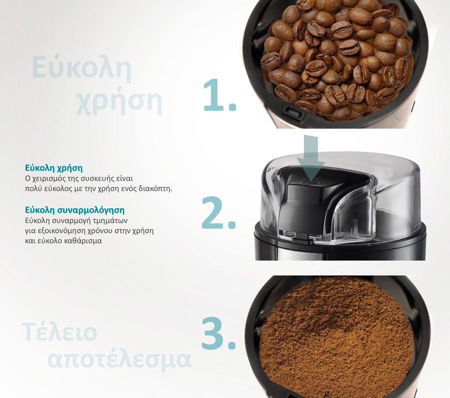 BRUNO αλεστής καφέ & μπαχαρικών BRN-0094, 200W, inox-μαύρο - Image 6