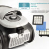 BRUNO ηλεκτρική σκούπα BRN-0137, 800W, 3lt, κυκλωνική, λευκή - Image 6