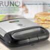 BRUNO τοστιέρα BRN-0165, 2 θέσεων, 800W, αντικολλητικές πλάκες, inox - Image 2