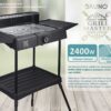 BRUNO επιδαπέδια ηλεκτρική ψησταριά BRN-0190, 2400W, με βάση & ρυθμιζόμενο θερμοστάτη, μαύρη - Image 3