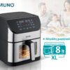 BRUNO φριτέζα αέρος BRN-0194, 8lt, 1800W, inox/μαύρη - Image 5