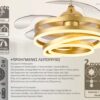 BRUNO ανεμιστήρας οροφής με LED φως BRN-0225, AC 122W, 42", Φ107x58εκ., χρυσός - Image 4